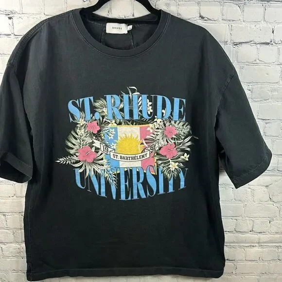 👕 St. Rhude University Men’s T-Shirt - Vintage Black, Size Large 👕 - Picture 2 of 4